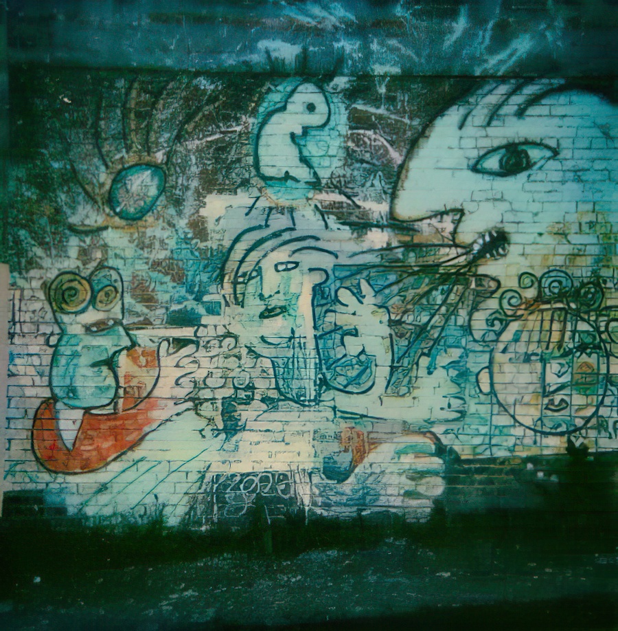 The graffiti I painted on the side wall of the Vogue, Seattle.